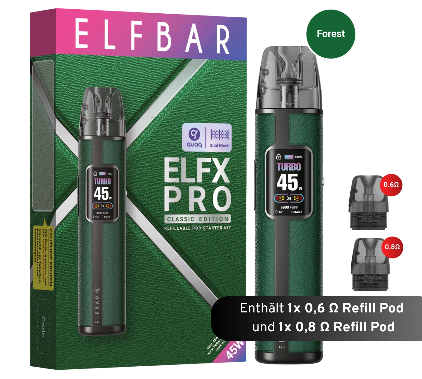 ELFBAR ELFX Pro Pod Kit – Forest Green