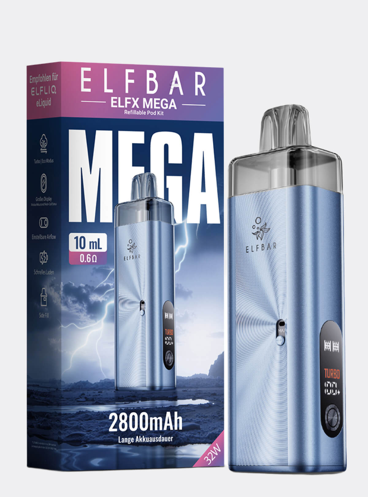 ELFBAR ELFX Mega Kit – Cyan