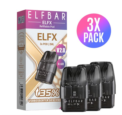 ELFBAR ELFX Refillable Pods V2.0 0,6 Ohm – 3er Pack