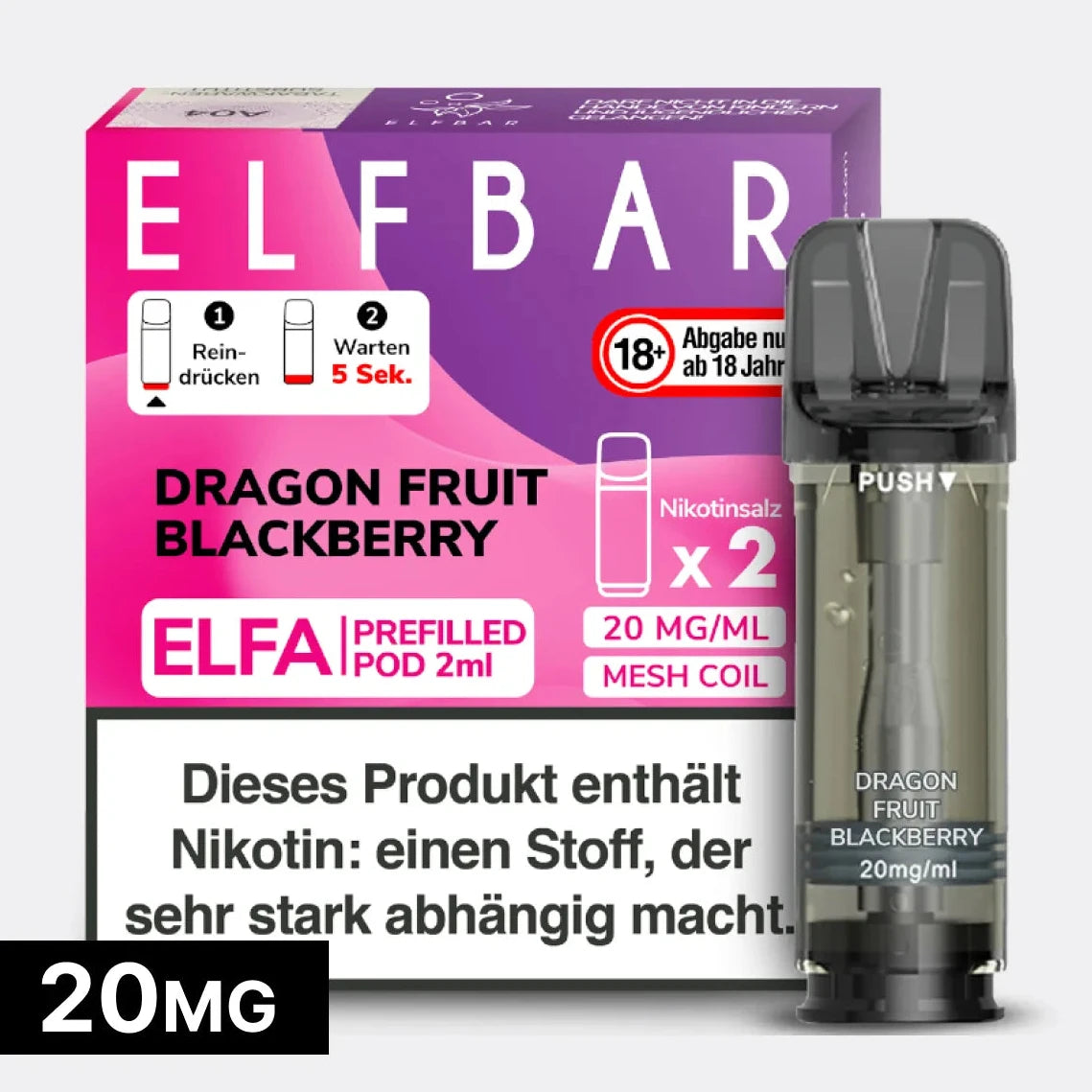 DRAGON FRUIT BLACKBERRY - Elf Bar ELFA - 2er Pack